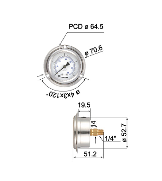 Filled Bourdon Tube Pressure Gauges