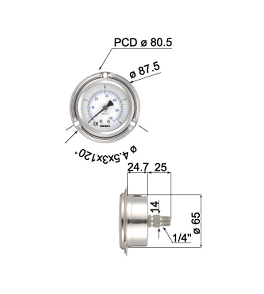 All Stainless Steel Filled Pressure Gauges